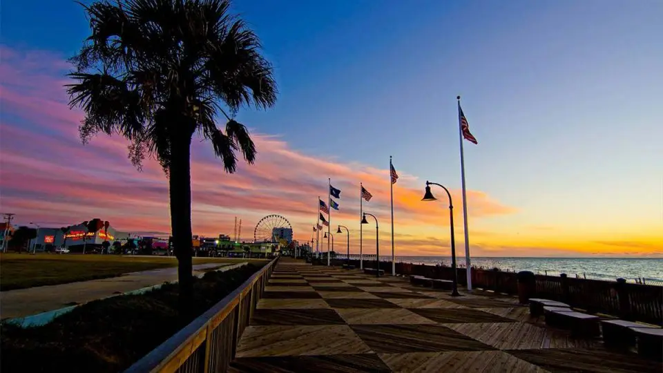 Boardwalk oceanfront scene