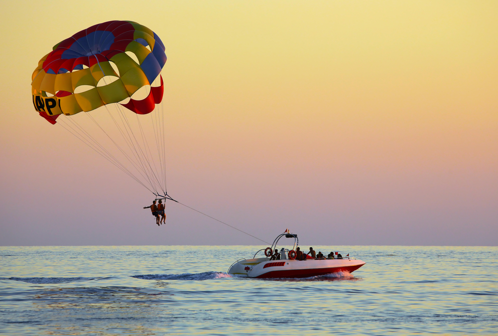 Parasailing over the beach
